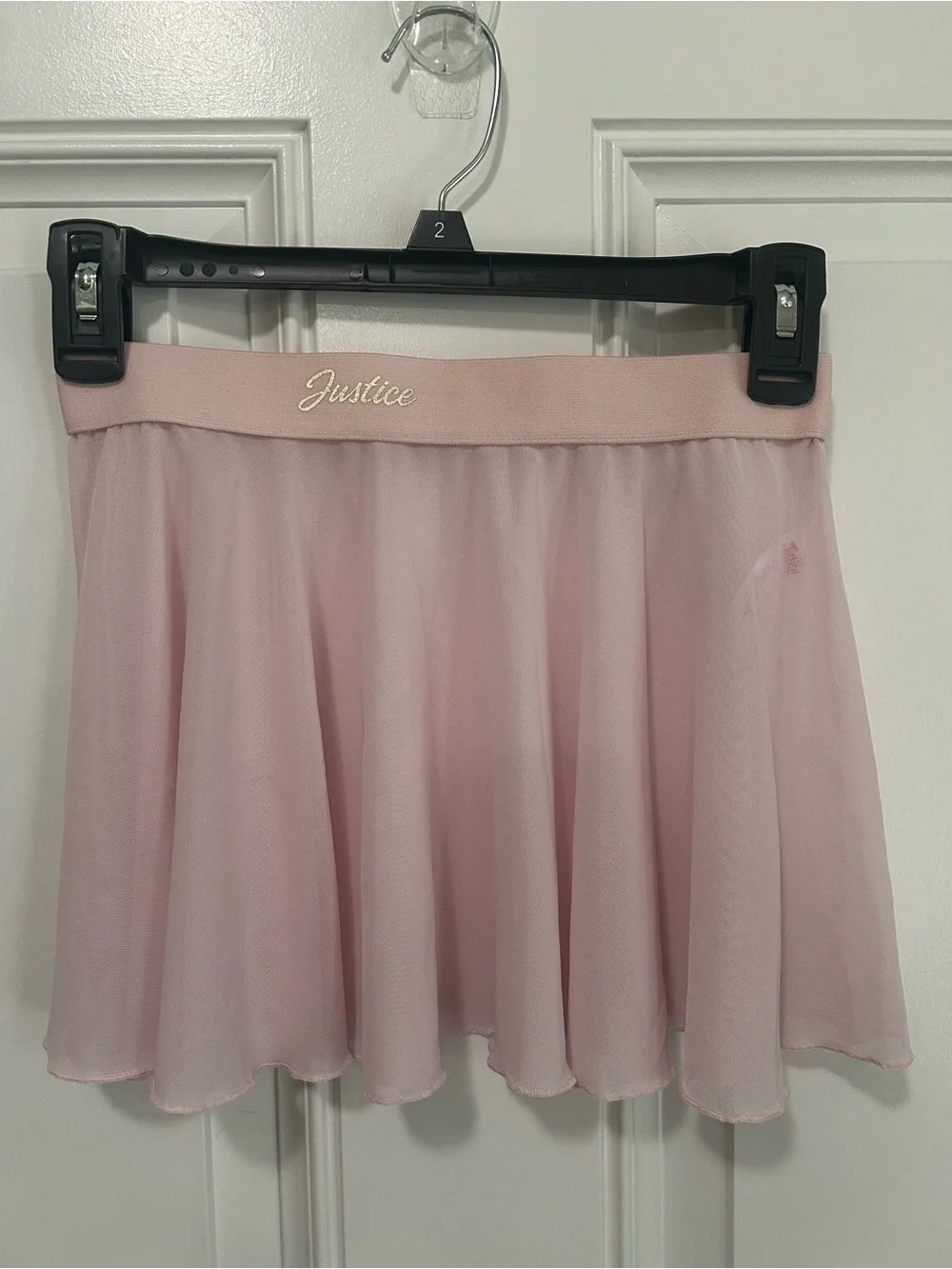 Justice Pale Pink Chiffon Dance Skirt